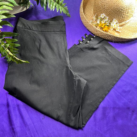 📌JM Collection Comfy Elastic Wide Waistband Rayon Blend Capri - Picture 1 of 14